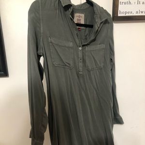 Olive green long sleeve mini dress